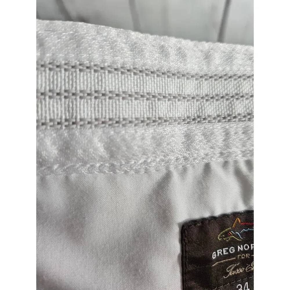 GREG NORMAN for Tasso Elba Mens Golf‎ Shorts Size 34 White Outdoors Zip Pocket